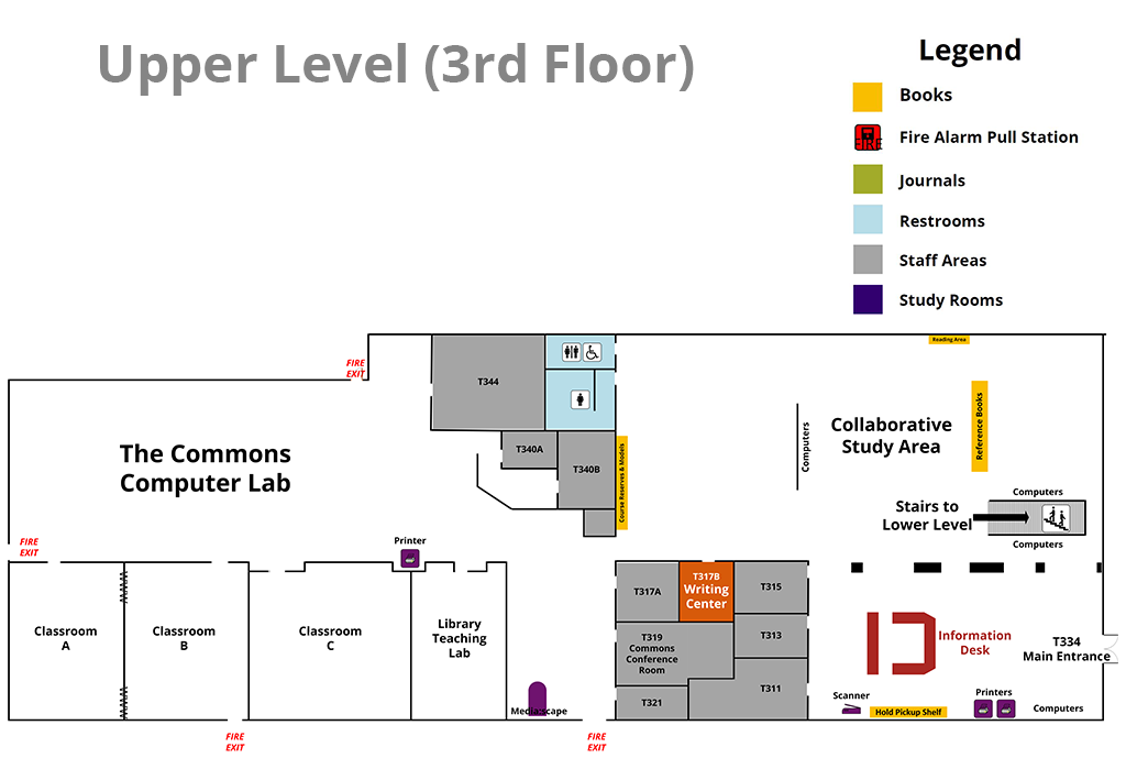 3rd Floor Map for UW HSL Library