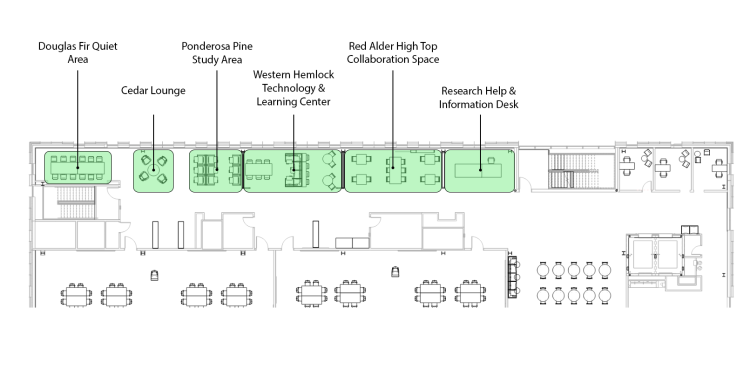 Floor plan of the Li Lu Library