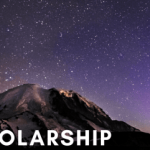 Mountain range underneath a starry sky, with the phrase Digital Scholarship along the bottom