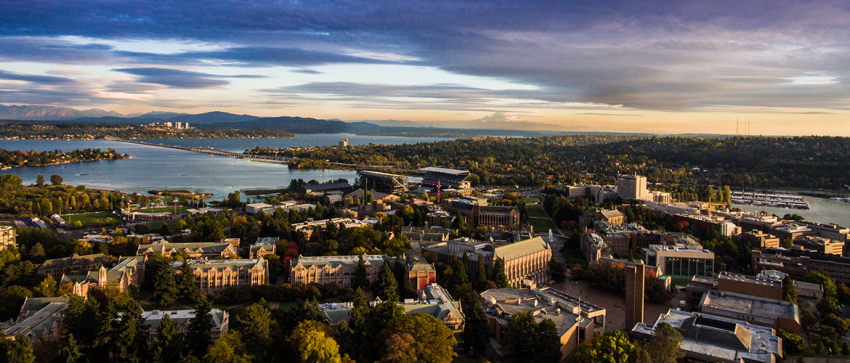 Aerial shot of the UW campus