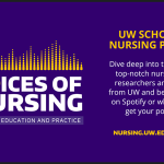 Promotion flyer for the UW School of Nursing's Voices of Nursing: Science, Education and Practice podcast