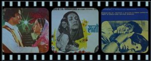 Film stip stills of Indian cinema.