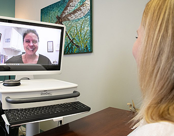 Provider and patient during a telehealth visit.