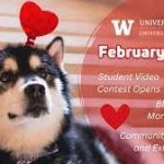 UW mascot Dubs with hearts picture.