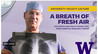 Dr. Douglas Wood holding lung X-ray.